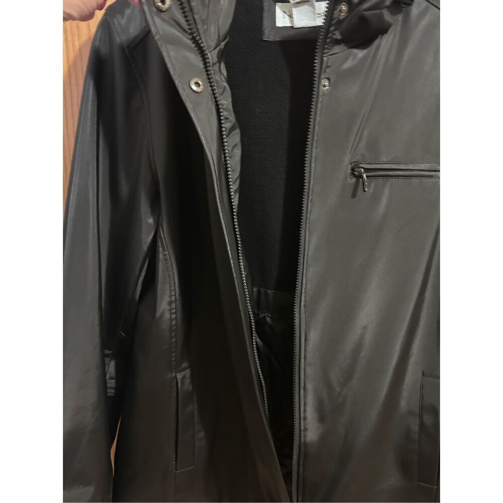 NorthCrest Women’s Black Fleece Hooded Zip Up Jacket Size M/10-12 - Picture 5 of 12